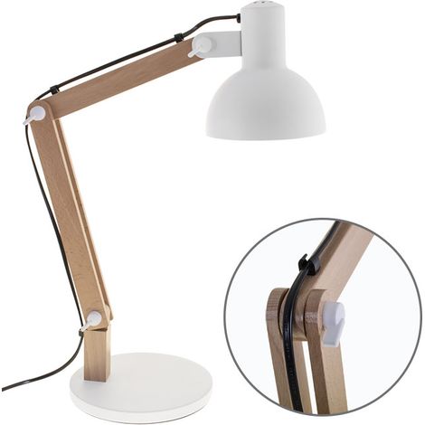 Sobremesa darci 1xe27 al.reg.xd.35cm blanco/madera natural (1/2)