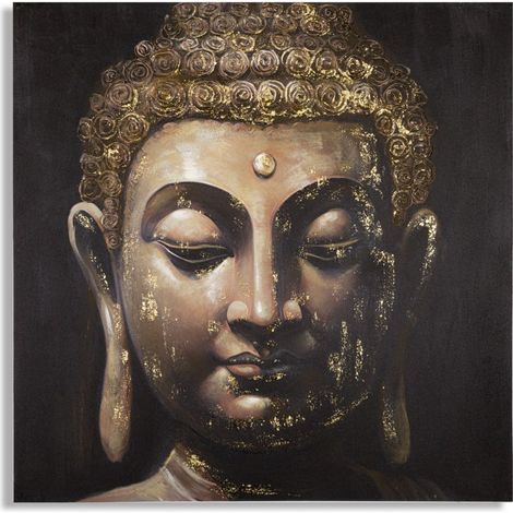 Toile Imprimée Déco "Visage Bouddha" 100x100cm Multicolore (1/5)