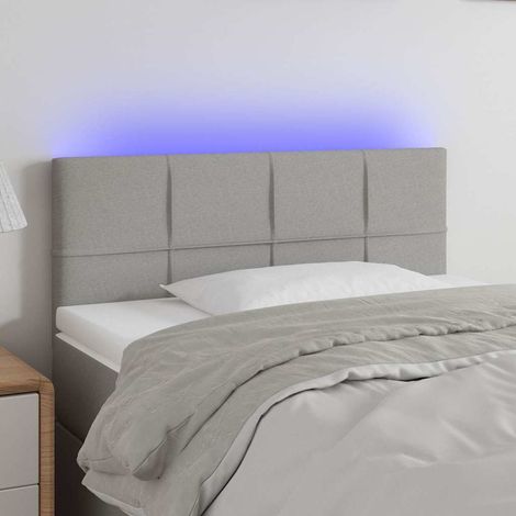 Tête de lit LED réglable en tissu gris clair 90 x 5 x 78/88 cm, 5.98kg - PANGIVO (1/5)