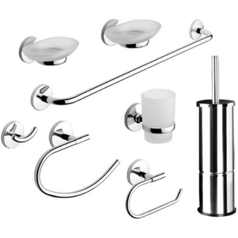 SET ACCESSORI BAGNO 8 PEZZI SERIE OTTO/ONE - METAF