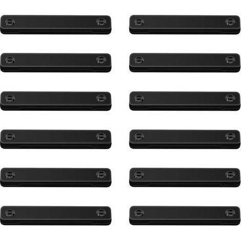Lot de 12 clips pour moustiquaires de fenêtres - Fixation magnétique innovante - Sans perçage ni vis - Convient pour les moustiquaires, vêtements, chapeaux et projets de bricolage - Noir (1/5)