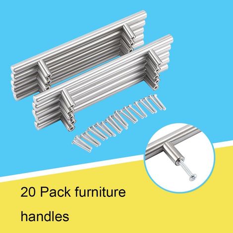 20 Pieces Stainless Steel T-Shaped Drawer Handles, Modern Cabinet Pull Knobs for Kitchen Doors, Furniture and Storage Units, Home Upgrade Solution (1/5)