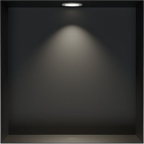 BERNSTEIN - Nicchia doccia in acciaio inox + faretto LED, ripiano integrato NT303010X - 30x30x10cm (AxLxP) - Nero, 1x faretto bianca opaca	Nero, 1x cornice per installazione spot bianca opaca