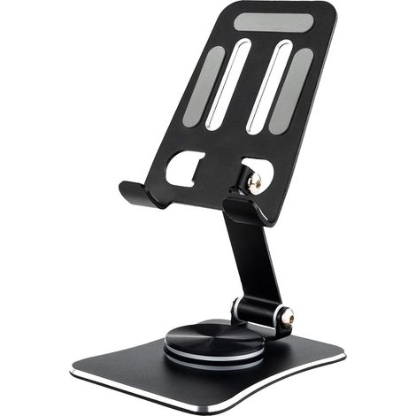 Support Téléphone Bureau Pliable, Porte Téléphone Rotatif 360° - Hauteur et Angle Ajustables, Support Smartphone en Aluminium pour iPhone, Android et Tablettes 10cm (1/5)