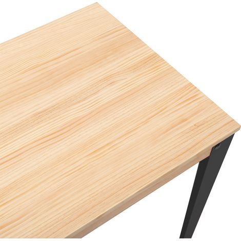 Mesa Lunds 70x70x75cm Negra en madera maciza de pino acabado natural estilo nórdico industrial Box Furniture