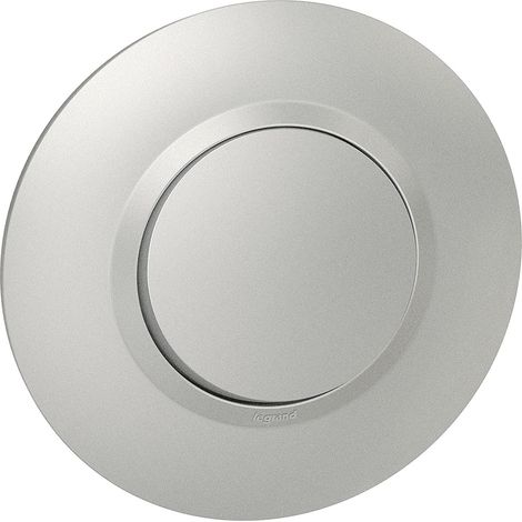 Poussoir dooxie 6A 250V~ livré avec plaque ronde alu et griffes (095072)