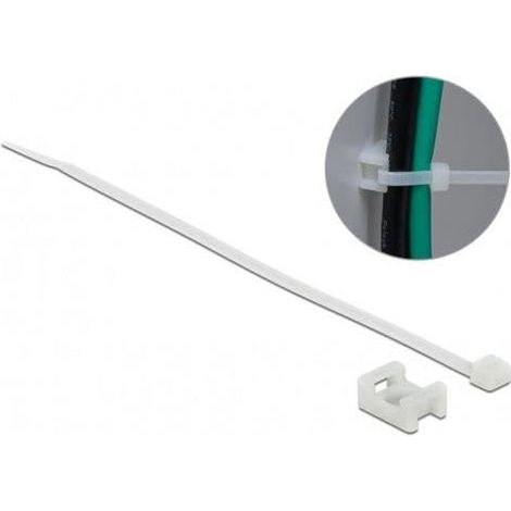 SUPPORT À VISSER 15 X 10 MM AVEC SERRE-CÂBLE L 200 X L 3,6 MM BLANC DELOCK 18883