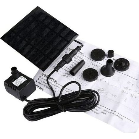 Pompe Solaire Miniature 7 V Pour Fontaine De Jardin Et Étang – Hauteur Maximale De Circulation D’eau 70 Cm (1/5)