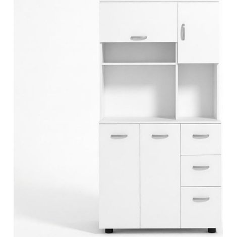 Meuble de rangement spacieux à rangements variés meuble haut sur pied tiroir intégré conception pratique (1/5)