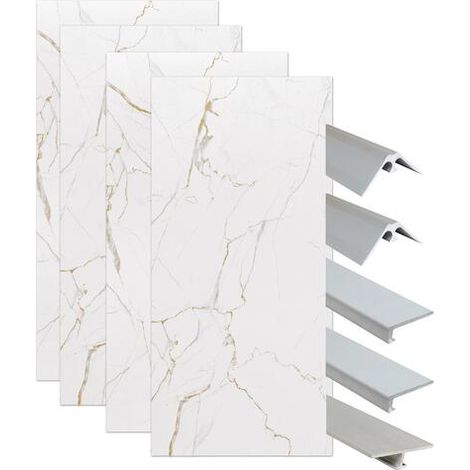 ONDEE - Kit instalación paneles murales nicho ORMA mármol blanco mate 200cm perfil cromado