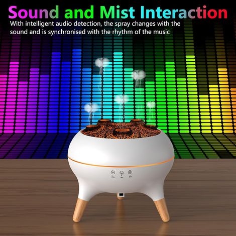 Diffusore di oli essenziali per camera da letto, 180 ml, Jellyfish Mist, umidificatore d'aria, diffusore di aromi con luci LED a 8 colori, timer, spegnimento automatico quando l'acqua finisce (V80-Bia (1/4)