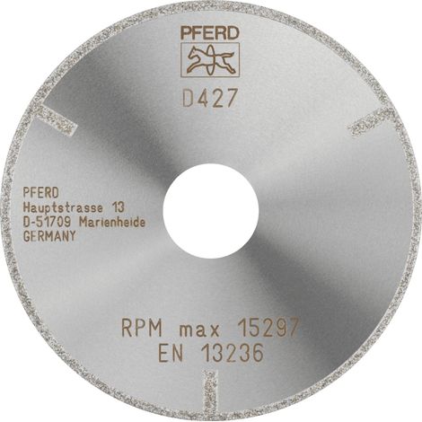 PFERD TOOLS Diamant-Trennscheibe D1A1R 100x2,0x22,23 mm D427 (grob) mit Schutzsegment für GFK/CFK