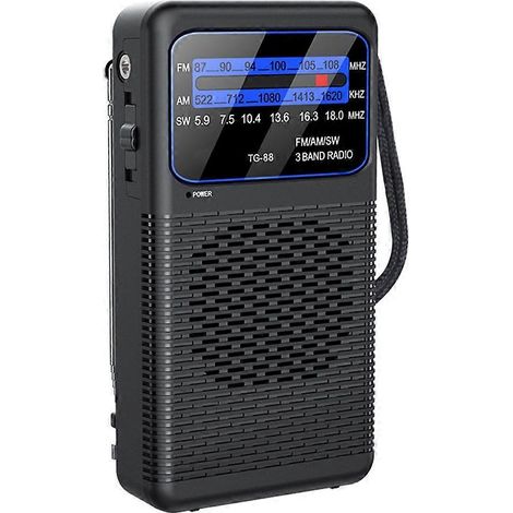 Radio de poche portable TG-88 AM/FM/SW avec lampe torche LED, petite radio idéale pour le camping et les activités de plein air, notamment pour les seniors et les personnes âgées. (1/5)