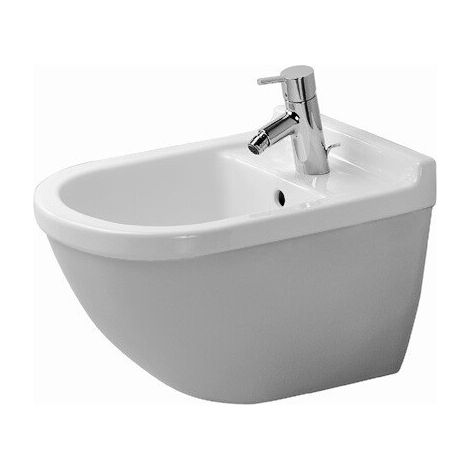 Bidet mural STARCK 3avec trop plein plage de robinettrie 360x540mm 1 trou de robinetterie blanc