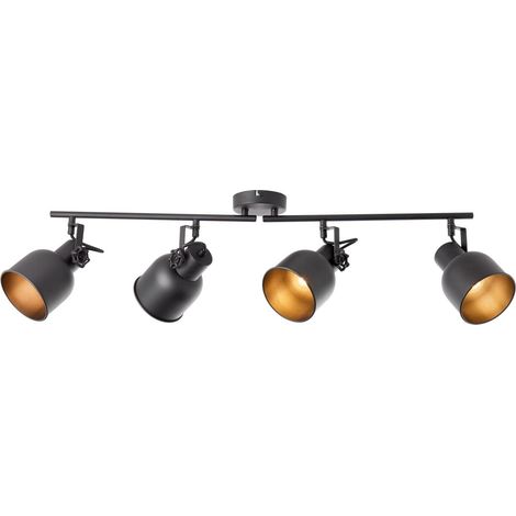 BRILLIANT lampe, Rolet spot tube 4-flammes sable noir, métal, 4x D45, E14, 18W, lampes en forme de larme (non incluses), A ++ (1/5)
