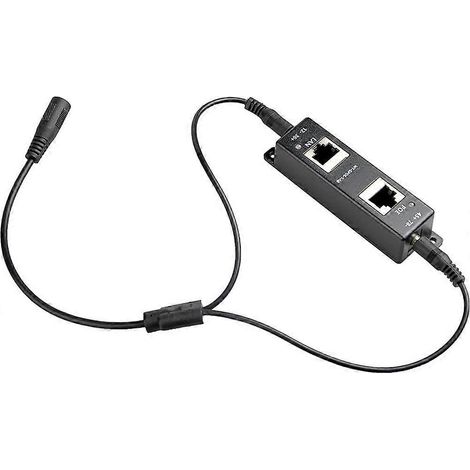 Injecteur PoE 1 port 1000 Mbps12-56 V CC4 paires de 90 Whaute puissancecompatible PoE passif pour caméras PTZ et points d'accèsnoir. (1/5)