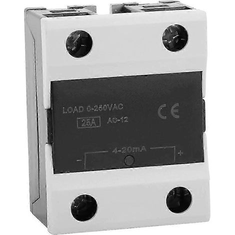 Relais statique SSR BRM-25LA à semelle aluminium, composant électronique industriel pour commutation fiable, équipement de contrôle, charge résistive, usage professionnel. (1/4)