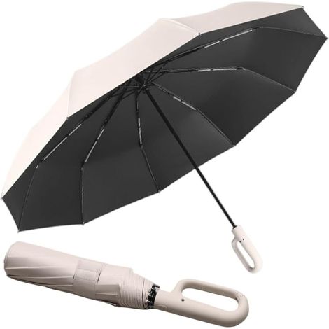 Parapluie pliant golf 10 baleines, homme/femme, UV, auto, mousqueton. (1/5)