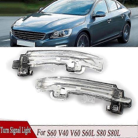 Luz intermitente LED derecha para espejo retrovisor, lámpara indicadora de giro para S60 S60L V40 S80 S80L 31299385White SZRH AJ (1/4)