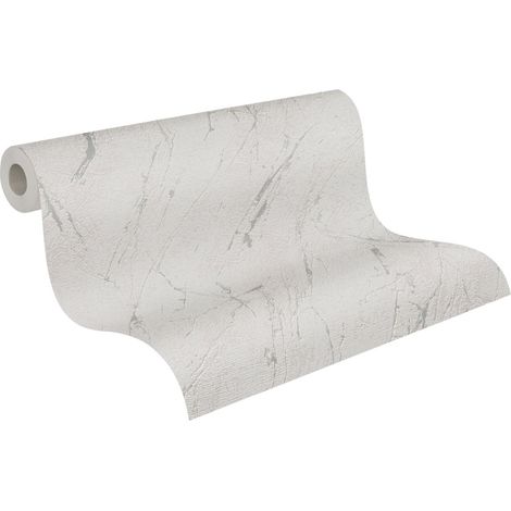 Papier peint intissé gris argenté – Tapisserie effet métallique – Texturé moderne pour couloir et cuisine – Idéal salle de bains – Bricoflor (1/5)
