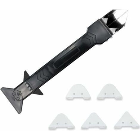Joint silicone joint 5 en 1 grattoir, enleve joints silicone,outil joint silicone,kit de Lisseur de joints Silicone grattoir à coulis avec grattoir d’angle, Joint Calfeutrage Outils