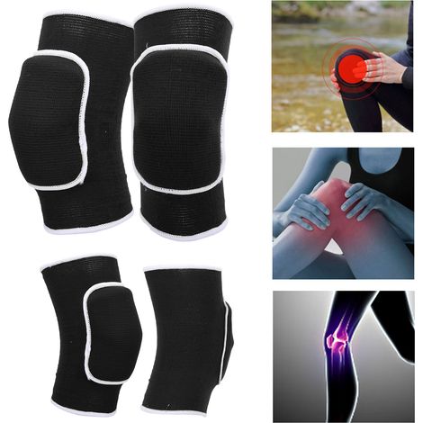 1 Paire de Genouillères Protectrices Épaisses pour Danse, Yoga et Sports - Noir et Blanc