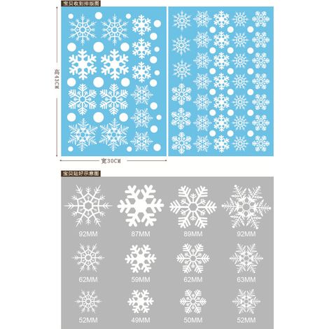 Autocollants statiques flocons de neige de Noël, autocollants décoratifs de Noël pour vitres, décorations de fenêtre pour le Nouvel An, autocollants flocons de neige dorés et argentés pour fenêtres.