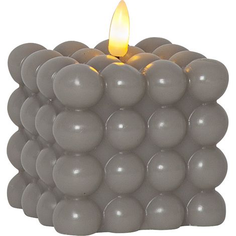 LED Bubble Kerze -Dot', Echtwachs, grau, 10x12,5cm (1/5)