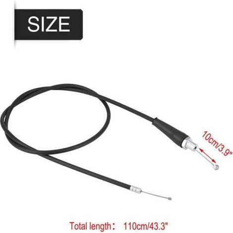 Câble d'accélérateur pour moto, 110 cm, tête droite, câble d'accélérateur de rechange pour moto tout-terrain, motocross (M10) (1/5)