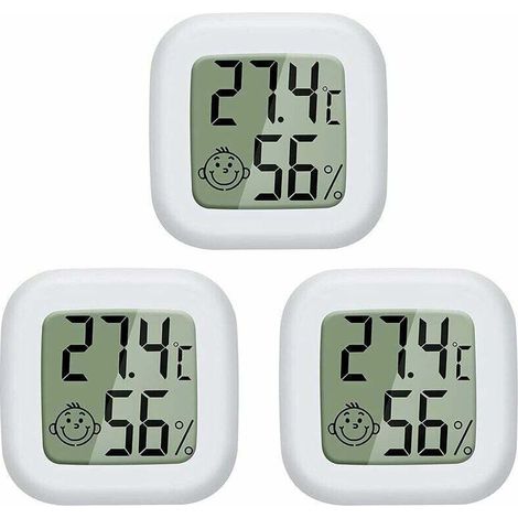 Hygromètre 3 pièces Mini LCD thermomètre numérique chambre de bébé salon bureau réfrigérateur thermomètre intérieur et hygromètre (1/3)