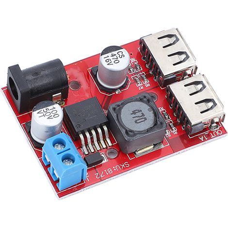 Carte régulateur de tension convertisseur abaisseur 2 sorties USB 6V-30V vers 5V pour panneau solaire (1/5)