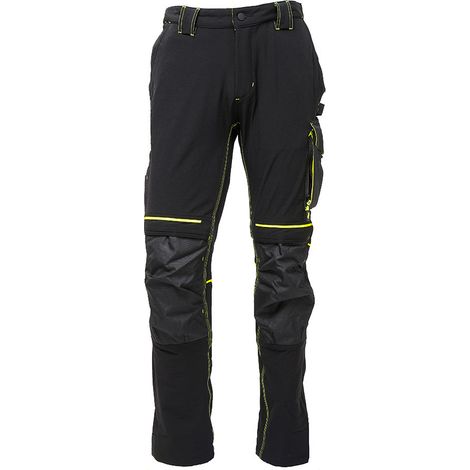 U-Power Atom Slim Fit Wasserabweisende Stretch-Arbeitshose Schwarz  XL