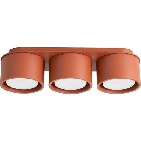 Plafones MODO ocre rojo aluminio 3xGx53 32.4cm Sollux (1/2)