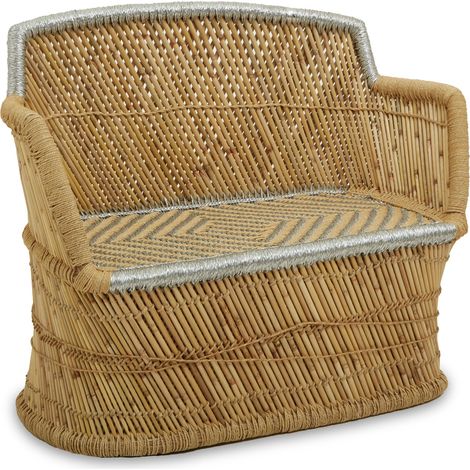 Premier Housewares Rowan Two Seater Natural and Silver Sofa (1/5)