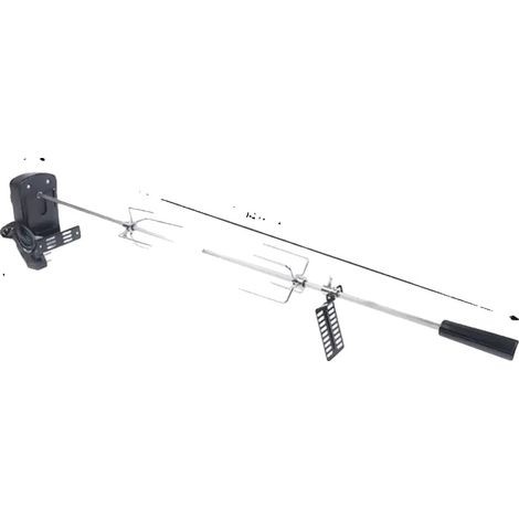 Kit de asador giratorio para barbacoa, fabricado en acero inoxidable de primera calidad, con rotación automática de 360°. (1/2)