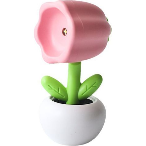 Ortviai Veilleuse Mini Pot de Fleurs Rose – Lampe de Bureau Compacte et Décorative en Plastique pour Bureau, Chambre ou Salon (1/5)