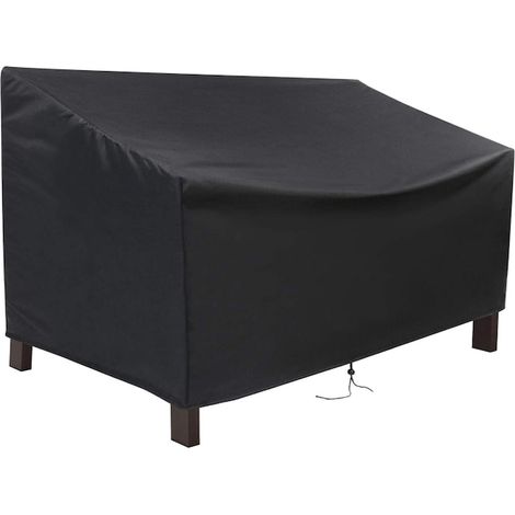 Housse de protection pour banc de jardin, QttvbTna, imperméable, anti-UV, 3 places, noir (1/5)
