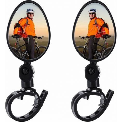 specchietti retrovisori per bicicletta, specchietti per bici, regolabili a 360°, per manubri da 15-35 mm, specchietto per manubrio, specchietto per bicicletta per ciclismo, mountain bike, monopattino  (1/5)