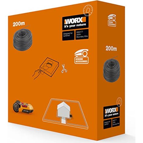 WORX WA0177 Filo perimetrale, lunghezza 200 mt. per Robot rasaerba Landroid,colore nero (1/4)