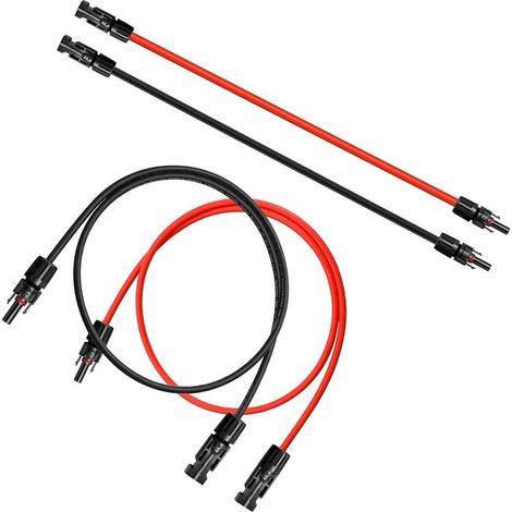 15M Cable Solaire 4mm², Câble d'Extension de Panneau Solaire, Câble de Connexion Connecteur Solaire,Connecteur étanche IP67