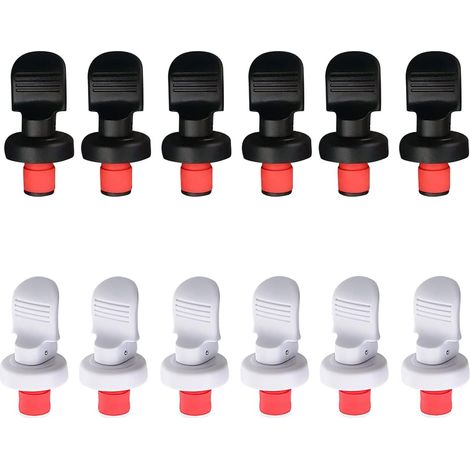 Lot de 12 bouchons à vin en polypropylène (PP), rechargeables et sous vide, pour la conservation du vin, du champagne et de la bière.-AquaForge (1/5)