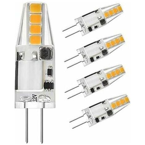 G4 LED Light Bulb Warm White 3000K AC/DC 12V 160LM 1.6W (G4 Halogen Equivalent) 15-20W Non-Dimmable G4 Bulbs Bi-Pin Base , no flicker, for extractor hood (5 pcs.). (1/5)