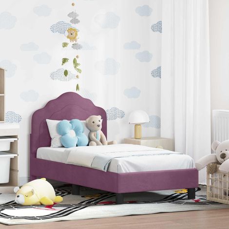 Kinderbettgestell mit Kopfteil Lila 70 x 140 cm Samt