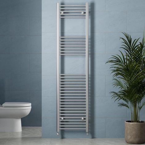 DuraTherm Chrome Flat Straight Heated Towel Rail Bathroom Radiator Designer 1800 x 450mm (1/4)