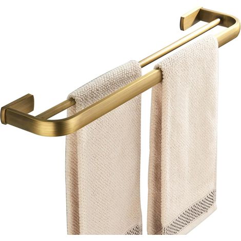 Double Barre Porte Serviette Mural Laiton Brossé Antique 57 CM (1/5)