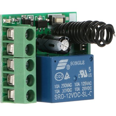 Smart Home 433MHz DC 12V 1CH Drahtloser Fernbedienungsschalter Relaisempfänger Universelles Steuermodul und RF-Steuerungen 1527 (1/5)