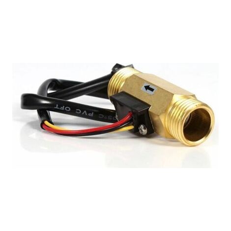 Capteur de Débit d'eau Débitmètre Fluidmètre Interrupteur de débit d'eau 60mm G1/2 in Fil de cuivre Liquide Compteur 1-25L/min (1/5)