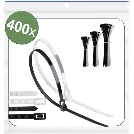 Quadrios 25CA724 25CA724 Kabelbinder 150 mm, 200 mm, 250 mm 5 mm Schwarz, Weiß Lösbar, mit Hebelvers