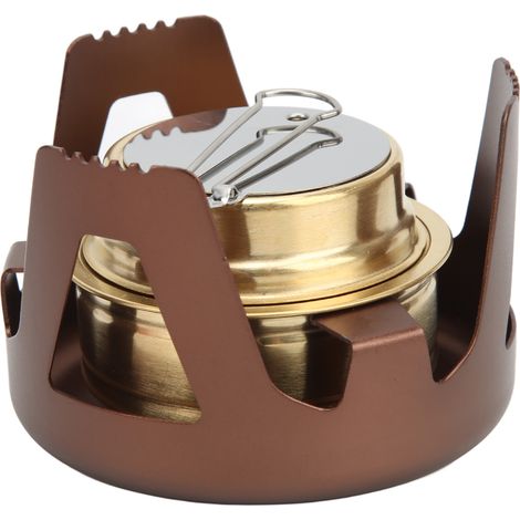 Réchaud de camping compact à alcool pour randonnée - Brûleur portable léger pour activités extérieures (1/5)