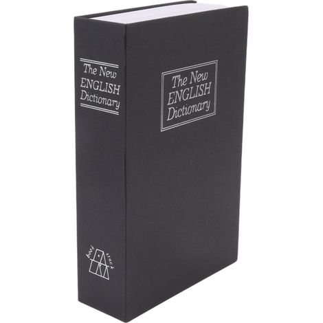 Tirelire en forme de dictionnaire avec cadenas codé, en forme de livre, cadeau d'anniversaire secret pour enfants, boîte de rangement sécurisée noire, taille L